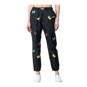 Petals And Peacocks Butterfly Pants Joggers Size S Black Sporty